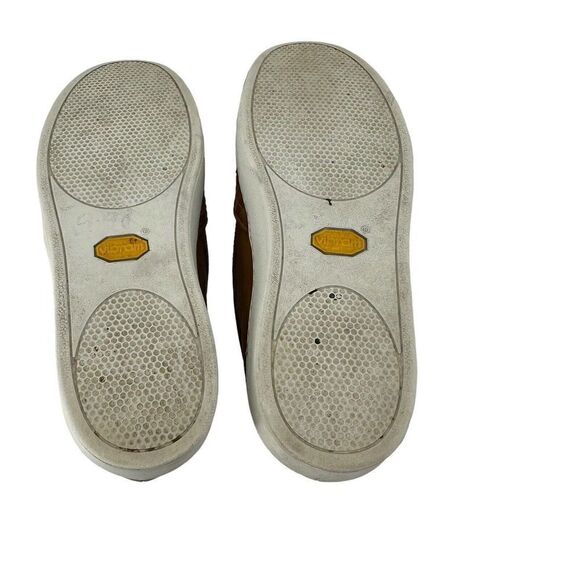 Peter Nappi Leather Sneakers Brown Basket Weave Leather Vibram Sole Size 38 US 8 - Picture 10 of 12